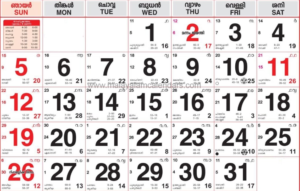 Malayala Manorama Calendar