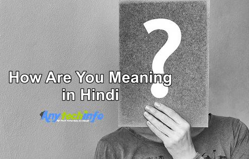 how are you meaning in hindi